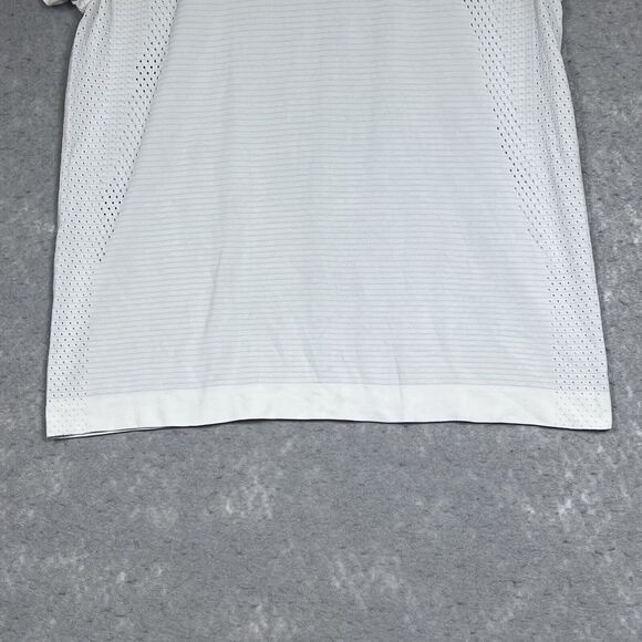 Lululemon Shirt Womens Size 6 White Short Sleeve Crew Neck Perforated Mesh Tee - Picture 4 of 12